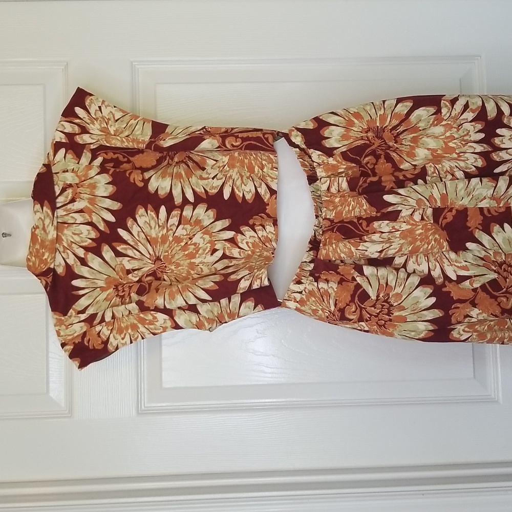 Free People Shasta Print Corduroy Shortsleeve Jumpsuit Floral Back Out Wide Leg - Picture 11 of 17